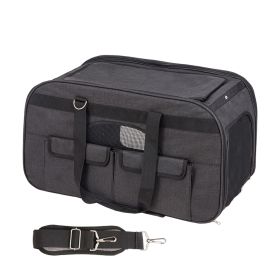 Cat Carrier with Wheels, Rolling Pet Carrier with Telescopic Handle and Shoulder Strap, Dog Carrier with Wheels for Pets under 35 lbs, with 1 Folding