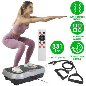 Vibration Exercise Machine With Resistant Bands Remote Control Whole Body Vibration Platform Workout Equipment Home Fitness Training Equipment For We