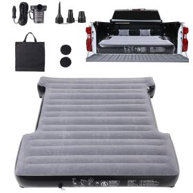 Truck Bed Air Mattress, for 5.5-5.8 ft Full Size Short Truck Beds, Inflatable Air Mattress Camping Bed with 12V Air Pump 2 Pillows, Carry Bag, for Si