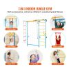 Indoor Jungle Gym for Toddlers, 7-in-1 Climbing Playset with Carbon Steel Swedish Ladder, Wall Ladder, Pull-Up Bar, Rope Ladder, and Gymnastic Rings,