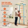 Indoor Jungle Gym for Toddlers, 5-in-1 Climbing Playset with Carbon Steel Swedish Ladder, Wall Ladder, Pull-Up Bar, Rope Ladder, and Gymnastic Rings,