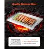 Stainless Steel Griddle, 23x16 inch Universal Flat Top Rectangular Plate, Gas Grill Griddle for BBQ Grill, Teppanyaki, Portable Family Cookware with