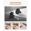 Cabinet Knobs, 10 Pack, 1.26 Inch Black Zinc Alloy Drawer Pulls & Door Handles, Mushroom Kitchen Solid Knobs Dresser Handles, Cupboard Hardware with