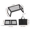 Folding Campfire Grill, Heavy Duty Steel Mesh Grate, 18" Portable Camping Grates Over Fire Pit, Camp Fire Cooking Equipment with Legs Carrying Bag, G