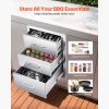 Outdoor Kitchen Drawers 18.11" W x 23.23" D x 23.23" H, Triple-Access Stainless Steel Modular Drawer Cabinet with Handles, BBQ Island Drawer for Outd