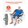 Oversized Camping Chairs, 450 lbs Heavy Duty Support, Portable Padded Folding Camp Chairs with Dual Cup Holders & Wine Glass Holders, Carry Bag for O
