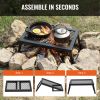 Folding Campfire Grill, Heavy Duty Steel Mesh Grate, 18" Portable Camping Grates Over Fire Pit, Camp Fire Cooking Equipment with Legs Carrying Bag, G