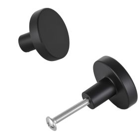 Cabinet Knobs, 10 Pack, 1.26 Inch Black Zinc Alloy Drawer Pulls & Door Handles, Mushroom Kitchen Solid Knobs Dresser Handles, Cupboard Hardware with