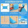 Beach Tent Canopy UPF50+ Protection, 10x10FT Beach Shade Sun Shelter Pop Up with 4 Stability Poles, Sandbags, Sand Shovels, Ground Pegs, Carrying Bag