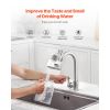 Faucet Mount Water Filter, Vertical Water Purifier for Sink Tap, Carbon Fiber Filters, Removes Chlorine Lead with 1 Filter, Fits Most Kitchen or Bath