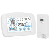Wireless Weather Station With Clock 196FT Range Indoor Outdoor Thermometer Sensor Temperature and Humidity Monitor Humidity Forecast Battery Powered