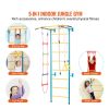 Indoor Jungle Gym for Toddlers, 5-in-1 Climbing Playset with Carbon Steel Swedish Ladder, Wall Ladder, Pull-Up Bar, Rope Ladder, and Gymnastic Rings,