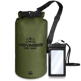Voyager Waterproof Dry Bag For Kayaking And Water Sports (Product Color: Army Green, size: 10 Liter)
