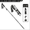 5-Section Collapsible Hiking Poles - Lightweight Trekking Poles with Secure External Lock, Adjustable Length, Sturdy - Ergonomic EVA Grip for Mountai
