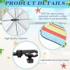 2 Pcs Automatic Chair Umbrella with Universal Clamp 44" UPF 50+ Portable Clamp on Beach Chair Adjustable Wheelchair Umbrella for Outdoor Patio Paraso