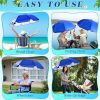 2 Pcs Automatic Chair Umbrella with Universal Clamp 44" UPF 50+ Portable Clamp on Beach Chair Adjustable Wheelchair Umbrella for Outdoor Patio Paraso