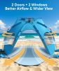 Beach Tent Sun Shelter for 5-6 Person, Pop Up Beach Canopy, UPF 30+ UV Protection, Breathable Mesh Window, Portable Sun Shade Tent with Carrying Bag