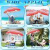 2 Pcs Automatic Chair Umbrella with Universal Clamp 44" UPF 50+ Portable Clamp on Beach Chair Adjustable Wheelchair Umbrella for Outdoor Patio Paraso
