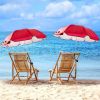 2 Pcs Automatic Chair Umbrella with Universal Clamp 44" UPF 50+ Portable Clamp on Beach Chair Adjustable Wheelchair Umbrella for Outdoor Patio Paraso