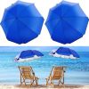 2 Pcs Automatic Chair Umbrella with Universal Clamp 44" UPF 50+ Portable Clamp on Beach Chair Adjustable Wheelchair Umbrella for Outdoor Patio Paraso