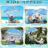 2 Pcs Automatic Chair Umbrella with Universal Clamp 44" UPF 50+ Portable Clamp on Beach Chair Adjustable Wheelchair Umbrella for Outdoor Patio Paraso