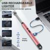 Candle Lighter with 360° Flexible Neck & Safety Lock, Windproof USB Rechargeable Electric Lighter Gift Sets, Flameless Arc Long Lighters Matches for