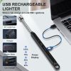 Candle Lighter with 360° Flexible Neck & Safety Lock, Windproof USB Rechargeable Electric Lighter Gift Sets, Flameless Arc Long Lighters Matches for