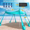 Beach Tent Sun Shelter UPF 50+,10x10 FT Beach Canopy Tent Sun Shade,Pop Up Beach Canopy with 8 Sandbags, Outdoor Beach Shade for Camping Trips, Fishi