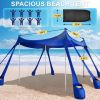 Beach Tent Sun Shelter UPF 50+,10x10 FT Beach Canopy Tent Sun Shade,Pop Up Beach Canopy with 8 Sandbags, Outdoor Beach Shade for Camping Trips, Fishi