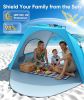 Beach Tent Sun Shelter for 5-6 Person, Pop Up Beach Canopy, UPF 30+ UV Protection, Breathable Mesh Window, Portable Sun Shade Tent with Carrying Bag