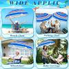 2 Pcs Automatic Chair Umbrella with Universal Clamp 44" UPF 50+ Portable Clamp on Beach Chair Adjustable Wheelchair Umbrella for Outdoor Patio Paraso