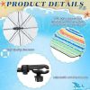 2 Pcs Automatic Chair Umbrella with Universal Clamp 44" UPF 50+ Portable Clamp on Beach Chair Adjustable Wheelchair Umbrella for Outdoor Patio Paraso