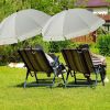 2 Pcs Automatic Chair Umbrella with Universal Clamp 44" UPF 50+ Portable Clamp on Beach Chair Adjustable Wheelchair Umbrella for Outdoor Patio Paraso