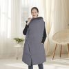 USB Heated Blanket Electric Heated Poncho Shawl Wrap Throw with Zipper Arm Holes Pocket 3 Heating Levels 6 Zones Dual Switch 5V/2A Machine Washable f