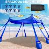 Beach Tent Sun Shelter UPF 50+,10x10 FT Beach Canopy Tent Sun Shade,Pop Up Beach Canopy with 8 Sandbags, Outdoor Beach Shade for Camping Trips, Fishi