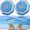 2 Pcs Automatic Chair Umbrella with Universal Clamp 44" UPF 50+ Portable Clamp on Beach Chair Adjustable Wheelchair Umbrella for Outdoor Patio Paraso