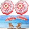 2 Pcs Automatic Chair Umbrella with Universal Clamp 44" UPF 50+ Portable Clamp on Beach Chair Adjustable Wheelchair Umbrella for Outdoor Patio Paraso