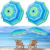 2 Pcs Automatic Chair Umbrella with Universal Clamp 44" UPF 50+ Portable Clamp on Beach Chair Adjustable Wheelchair Umbrella for Outdoor Patio Paraso