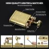 Vintage Trench Lighter, Permanent Match, Cool Pipe Lighter, Unique Metal Lighters, Antique Kerosene Lighters Fluid Refillable, Reusable Waterproof Fo