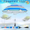 2 Pcs Automatic Chair Umbrella with Universal Clamp 44" UPF 50+ Portable Clamp on Beach Chair Adjustable Wheelchair Umbrella for Outdoor Patio Paraso