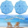 2 Pcs Automatic Chair Umbrella with Universal Clamp 44" UPF 50+ Portable Clamp on Beach Chair Adjustable Wheelchair Umbrella for Outdoor Patio Paraso